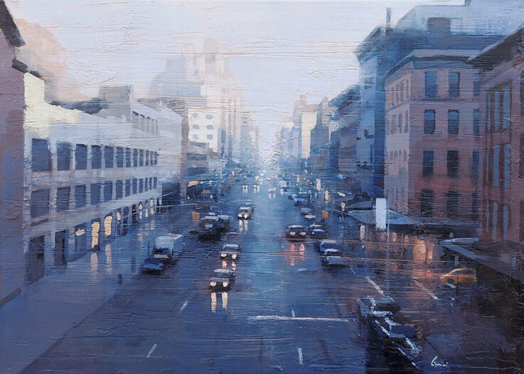 Painting; New York, Rainyday; acrylic on canvas; Claudio Cionini;